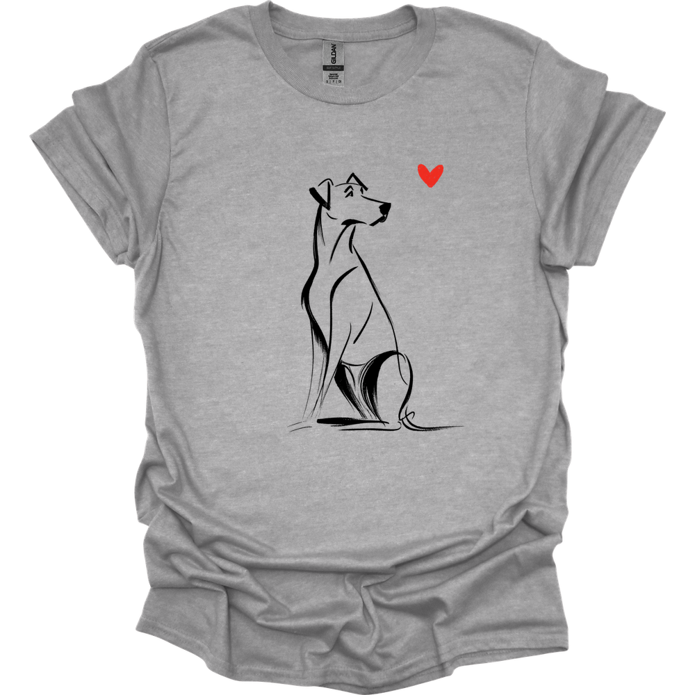 Rhodesian Ridgeback - Sketch Dog T-Shirt - Sport Grey