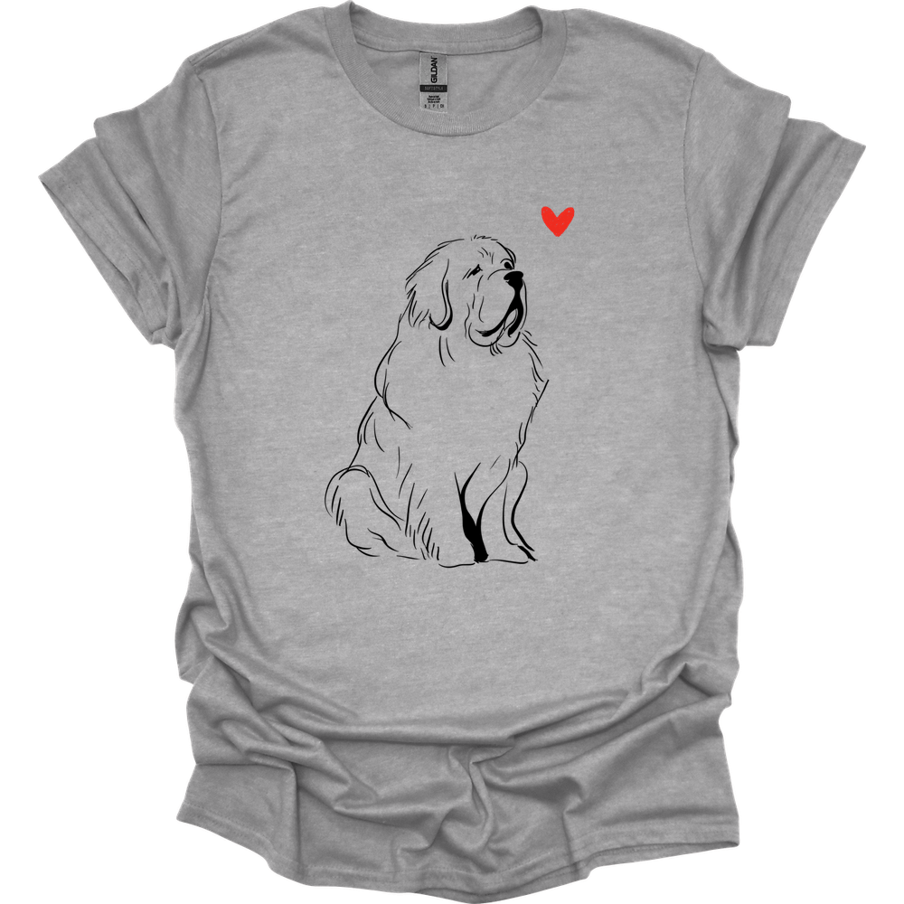 Newfoundland - Sketch Dog T-Shirt - Sport Grey
