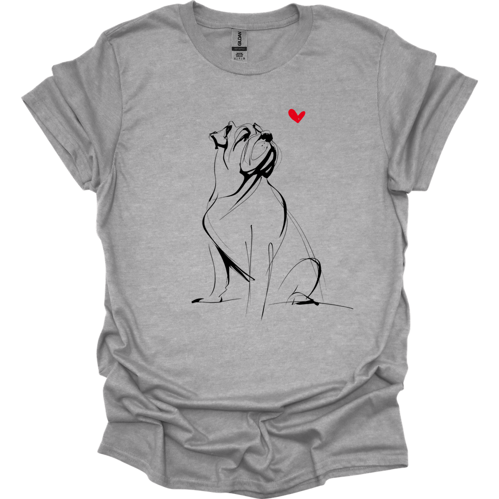 Mastiff - Sketch Dog T-Shirt - Sport Grey
