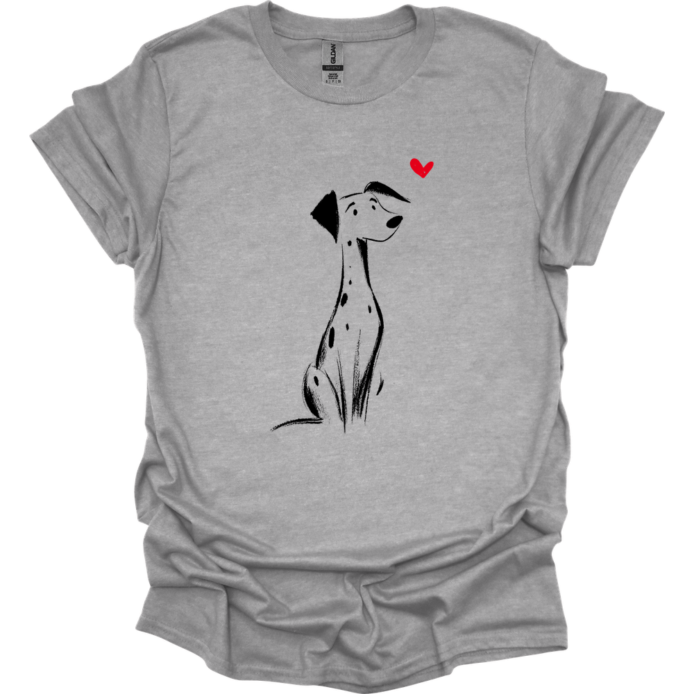 Dalmatian - Sketch Dog T-Shirt - Sport Grey