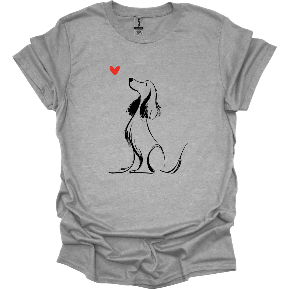 Cocker Spaniel - Sketch Dog T-Shirt - Sport Grey