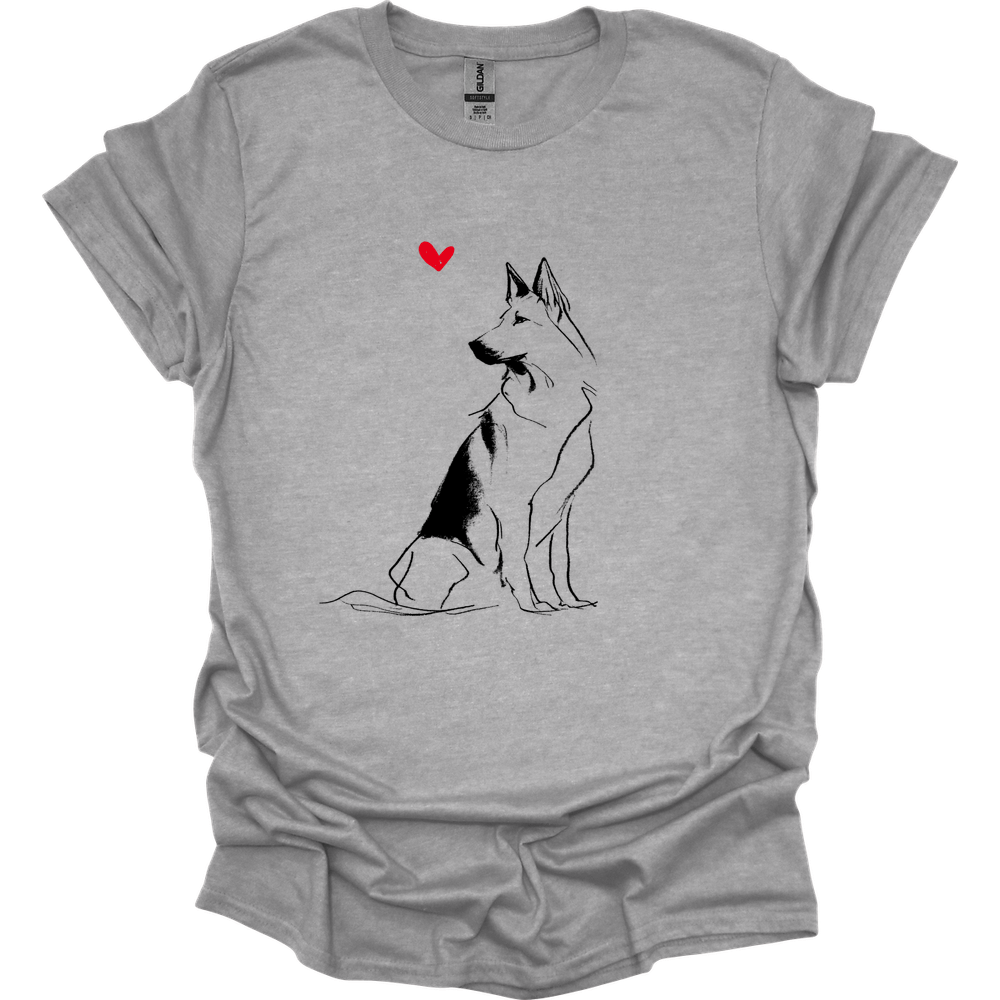 Dutch Shepherd - Sketch Dog T-Shirt - Sport Grey
