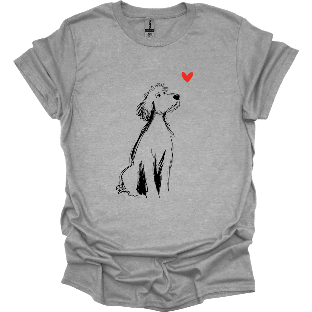 Golden Doodle - Sketch Dog T-Shirt - Sport Grey