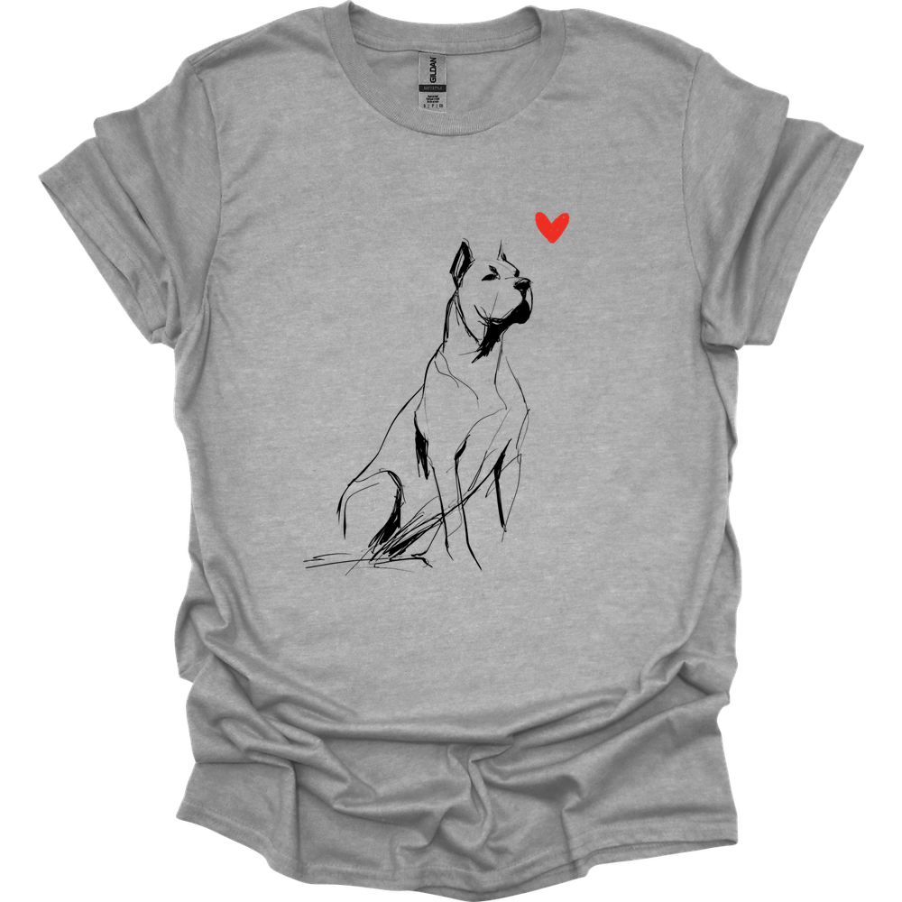 Cane Corso - Sketch Dog T-Shirt - Sport Grey