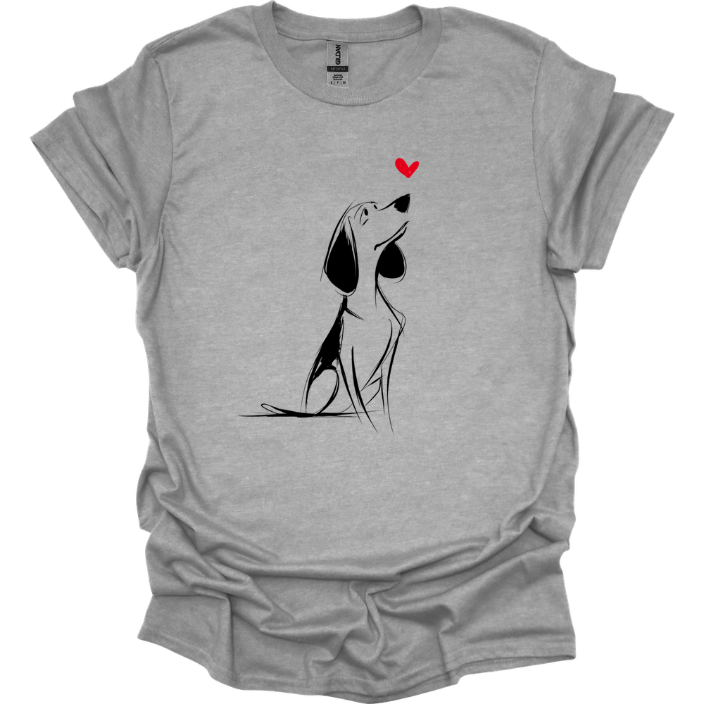 Beagle - Sketch Dog T-Shirt - Sport Grey