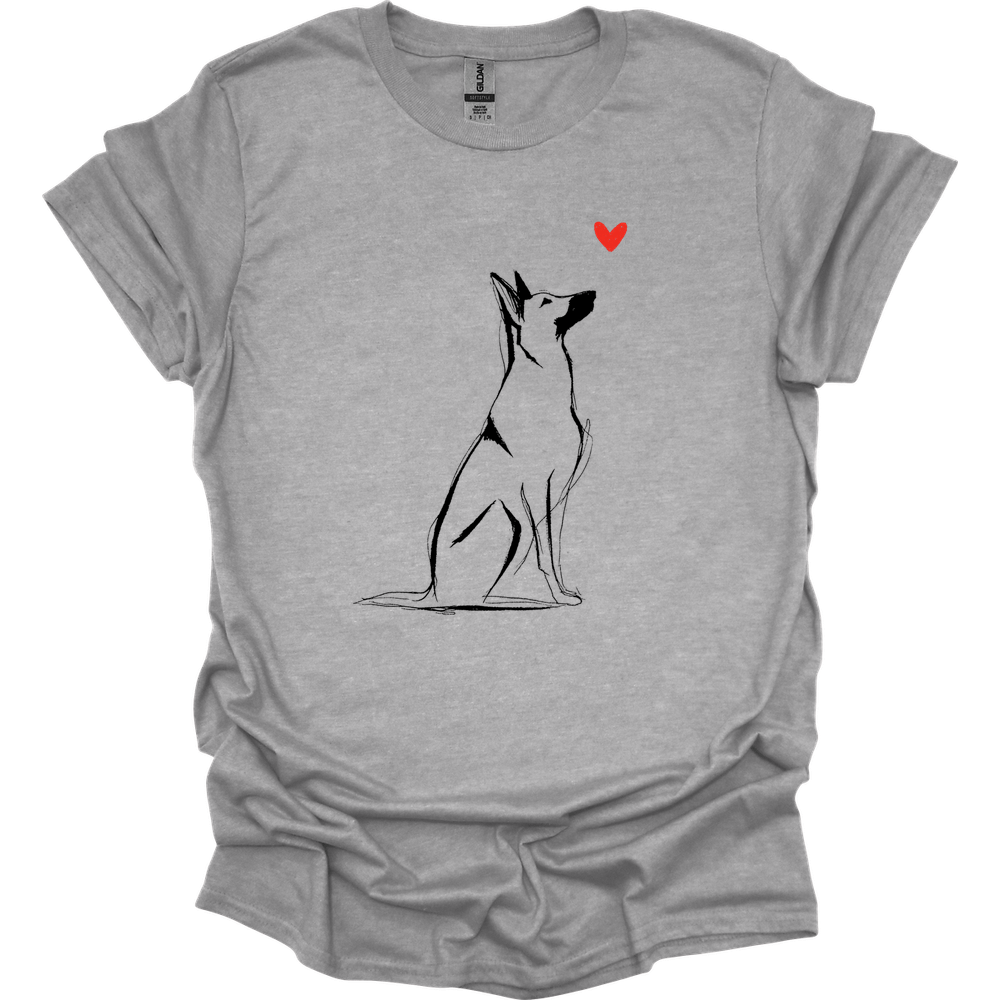 Beligian Malinois - Sketch Dog T-Shirt - Sport Grey