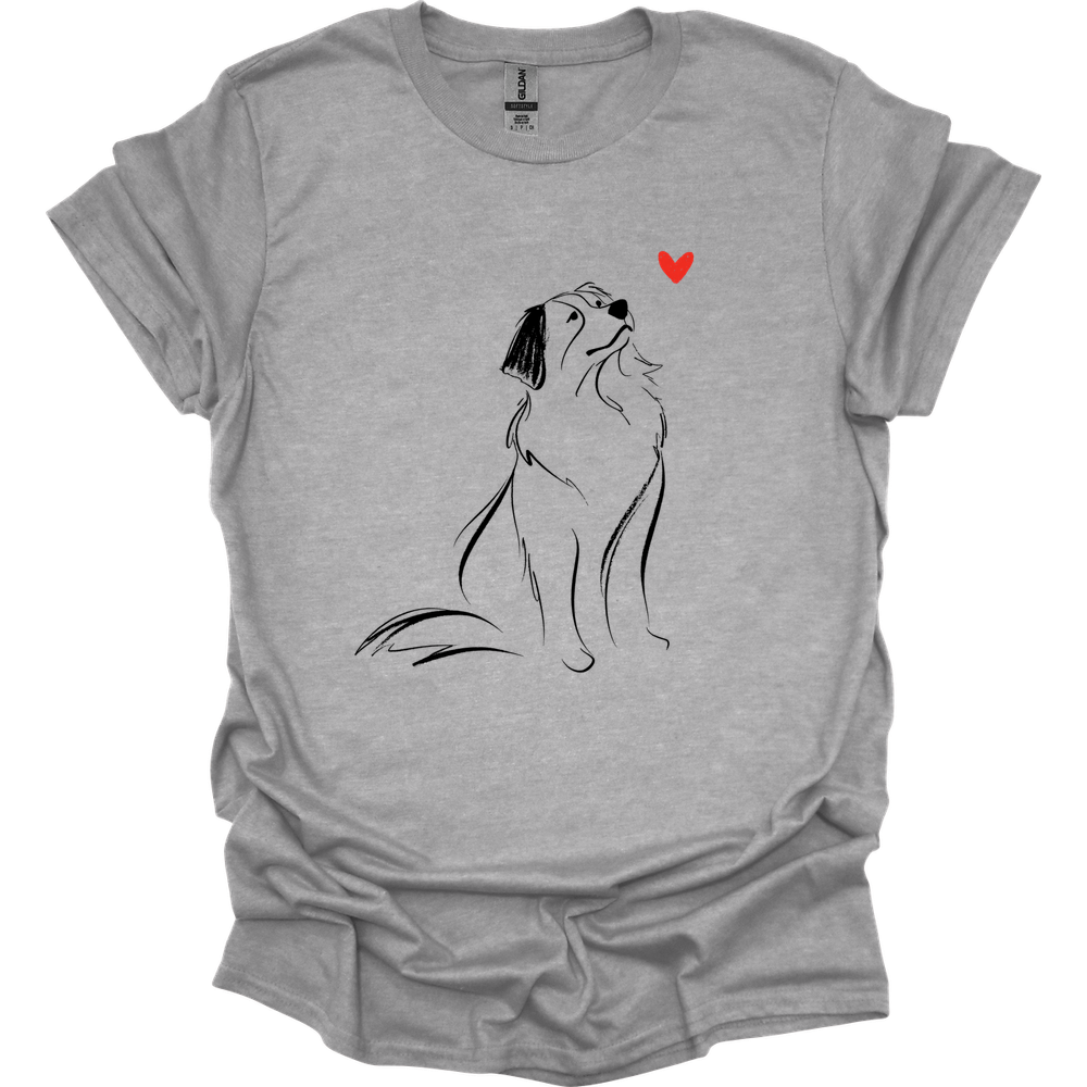 Bernese Mountain Dog - Sketch Dog T-Shirt - Sport Grey
