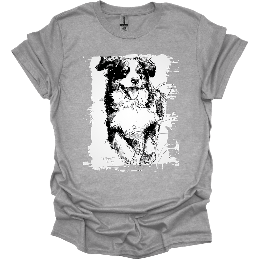 Bernese Mountain Dog - Running Dog T-Shirt - Sport Grey
