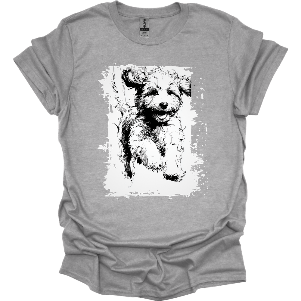 Cavapoo - Running Dog T-Shirt - Sport Grey