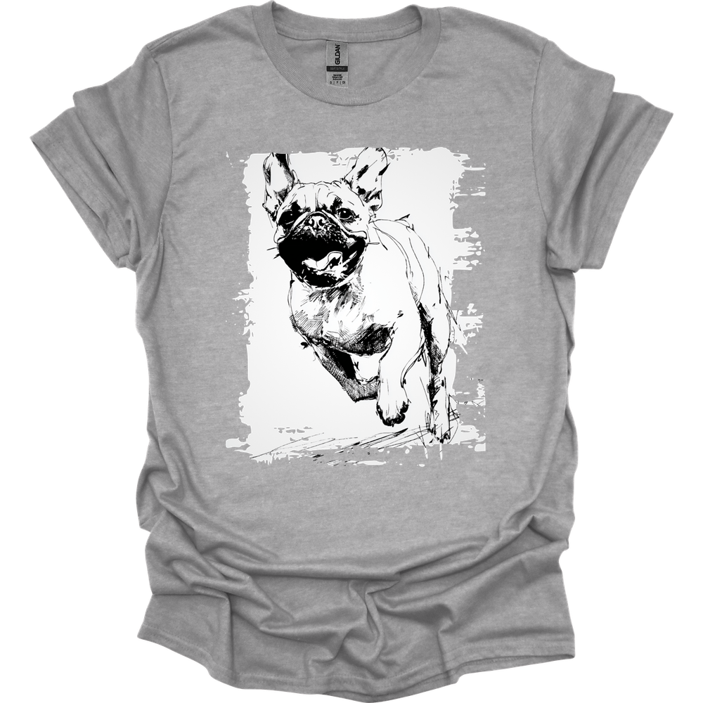Pug - Running Dog T-Shirt - Sport Grey