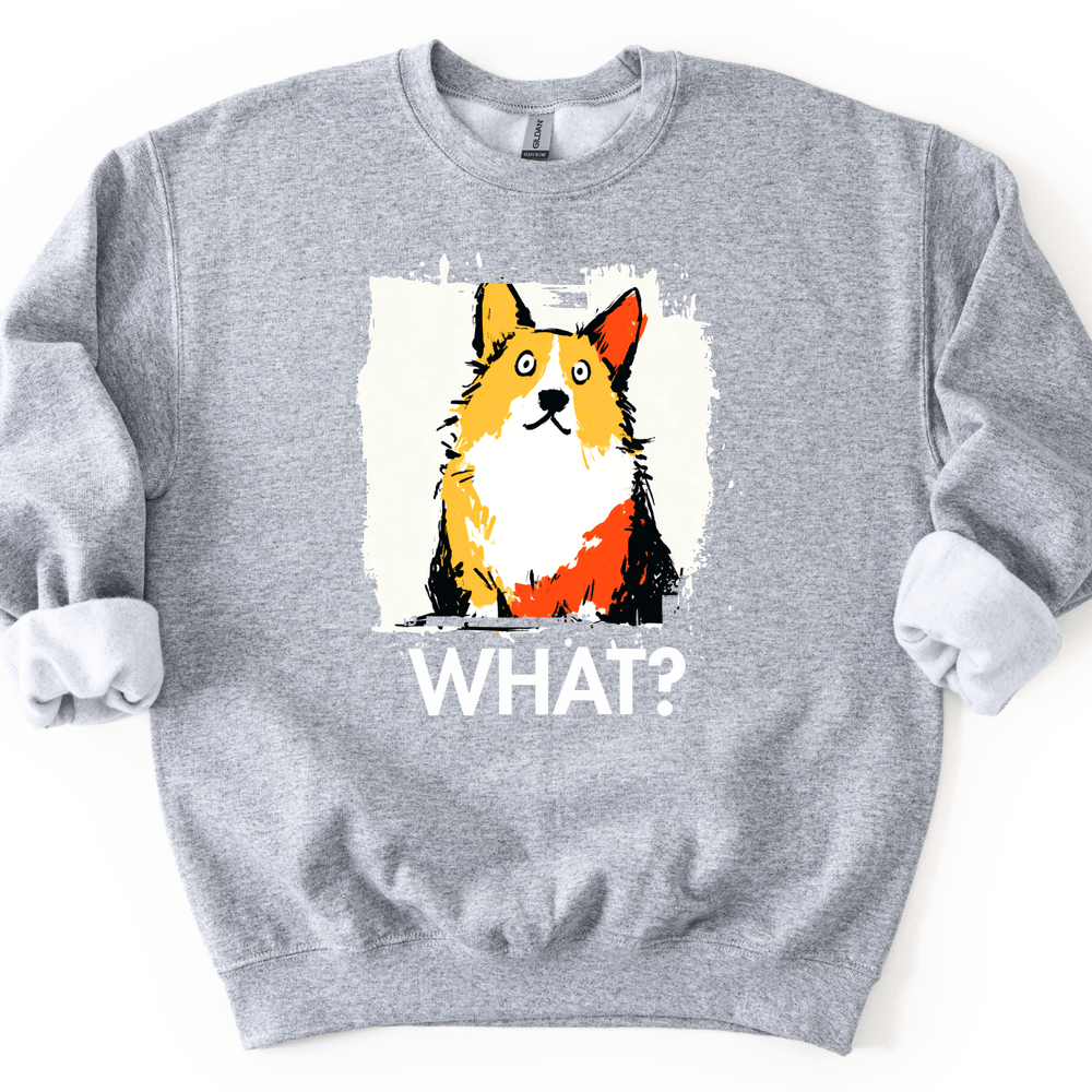 Corgi - What Dog Sweater - Sport Grey