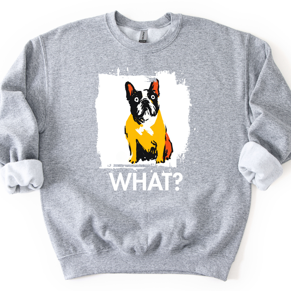 French Bulldog - What Dog Sweater - Sport Grey