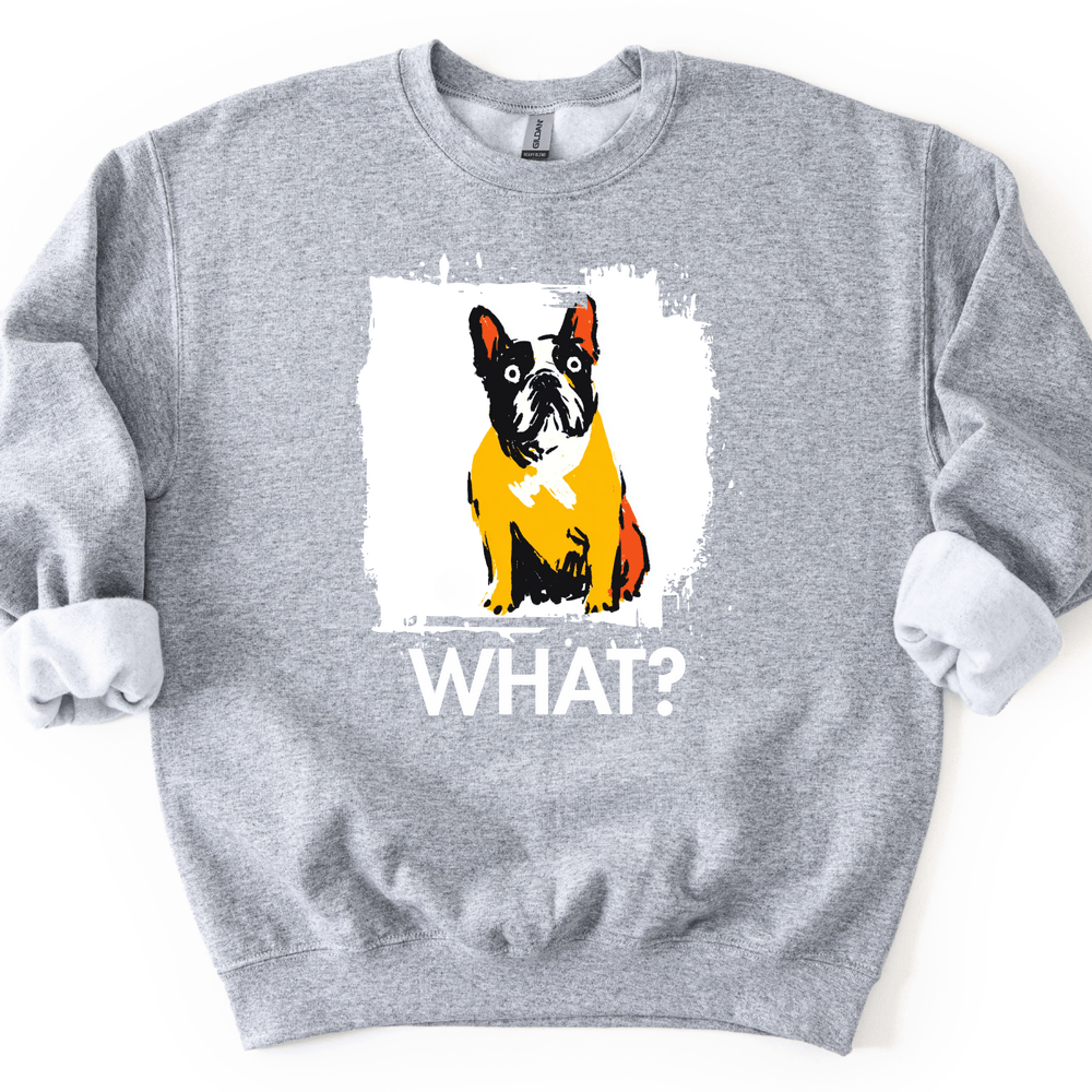 French Bulldog - What Dog Sweater - Sport Grey