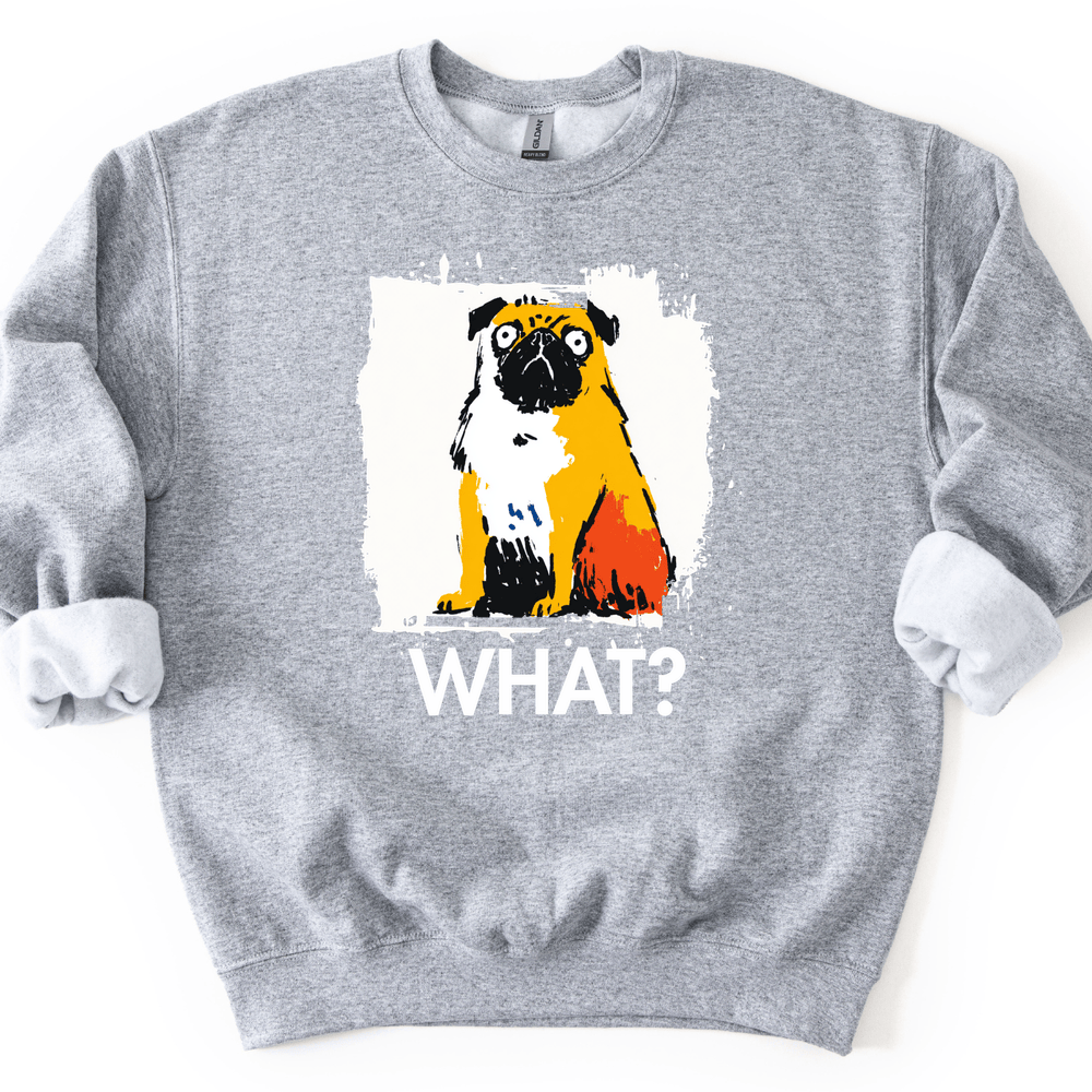 Pug - What Dog Sweater - Sport Grey