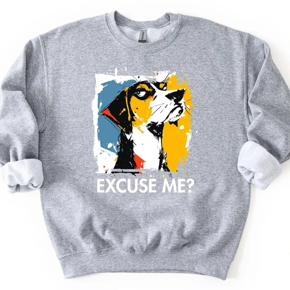 American Foxhound - Excuse Me Dog Sweater - Sport Grey