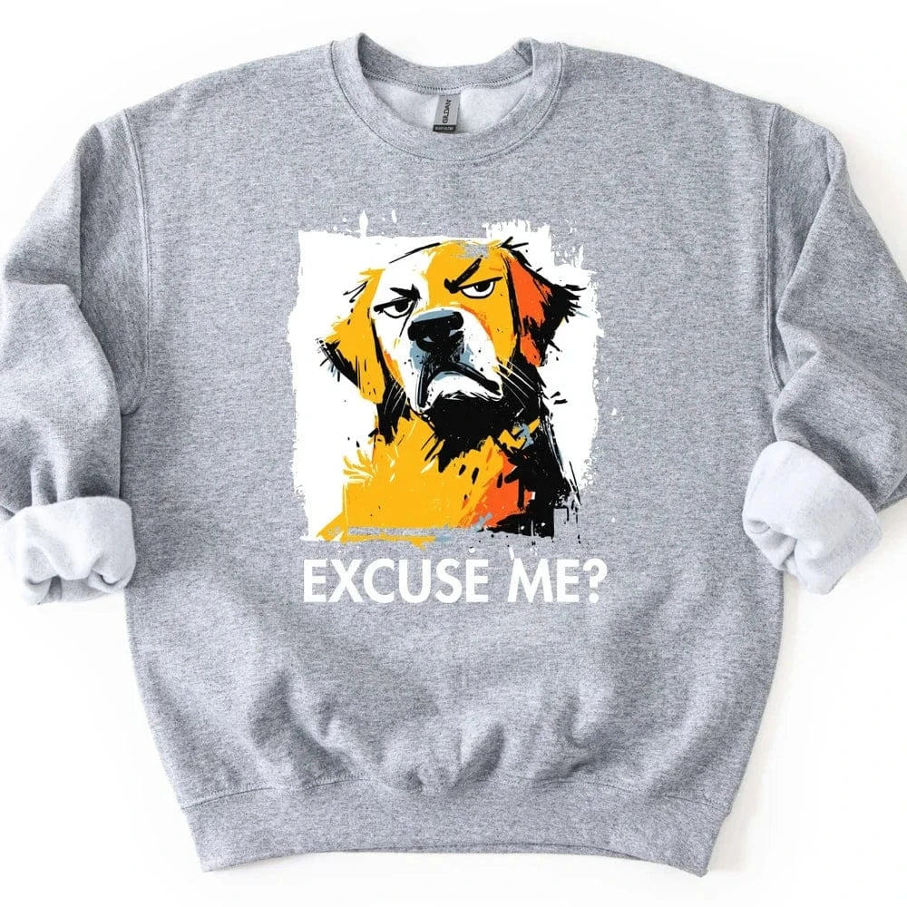 Golden Retriever - Excuse Me Dog Sweater - Sport Grey