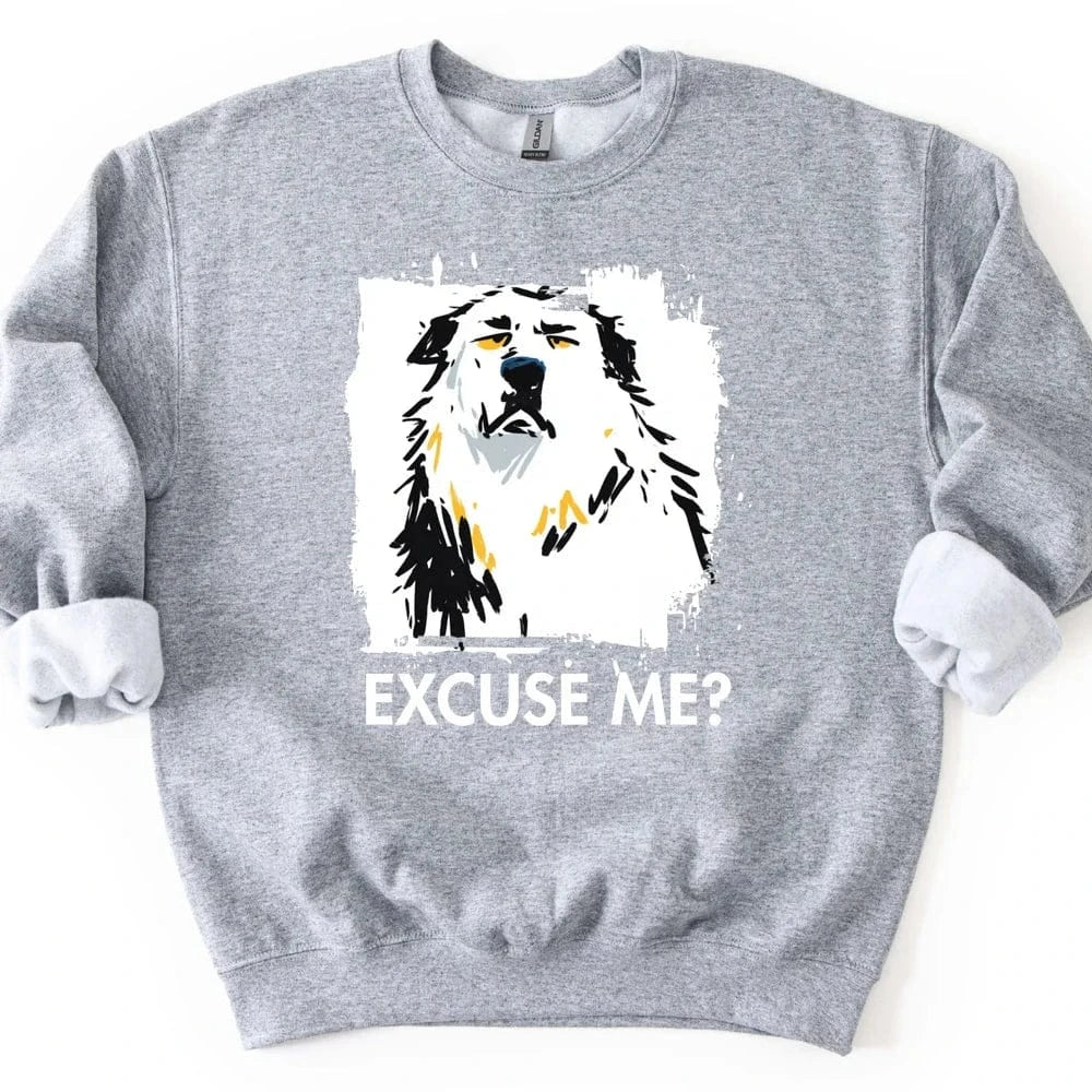 Great Pyrenees - Excuse Me Dog Sweater - Sport Grey