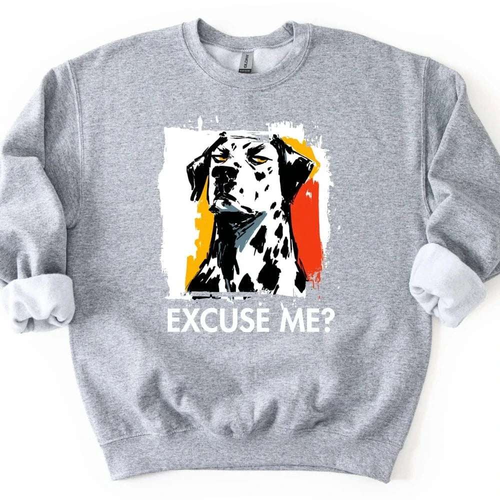 Dalmatian - Excuse Me Dog Sweater - Sport Grey