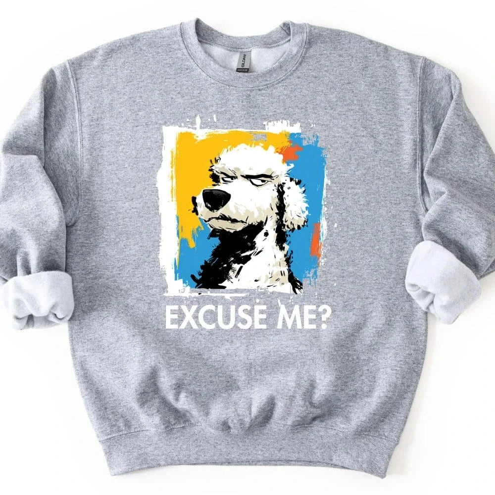Poodle - Excuse Me Dog Sweater - Sport Grey
