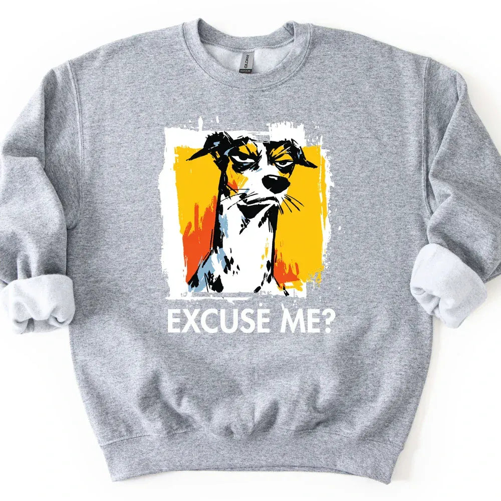 Whippet - Excuse Me Dog Sweater - Sport Grey