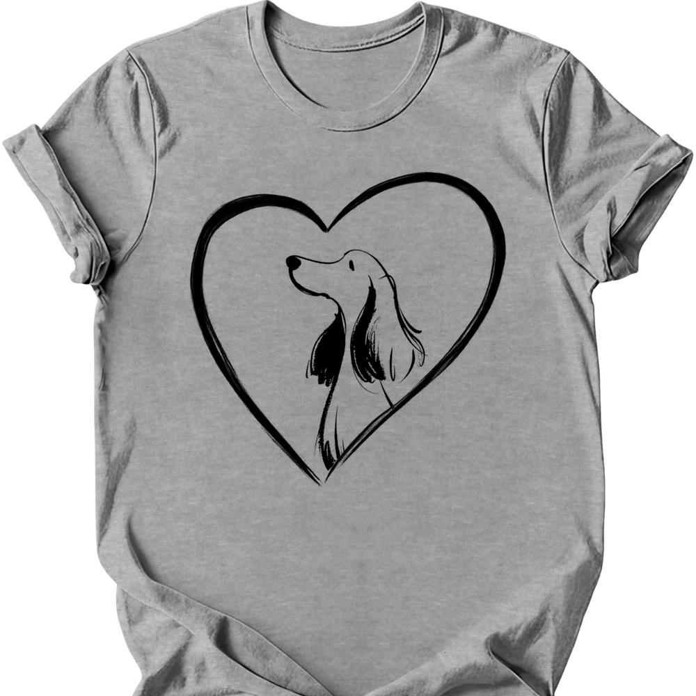 Cocker Spaniel - Heart Dog T-Shirt - Sport Grey