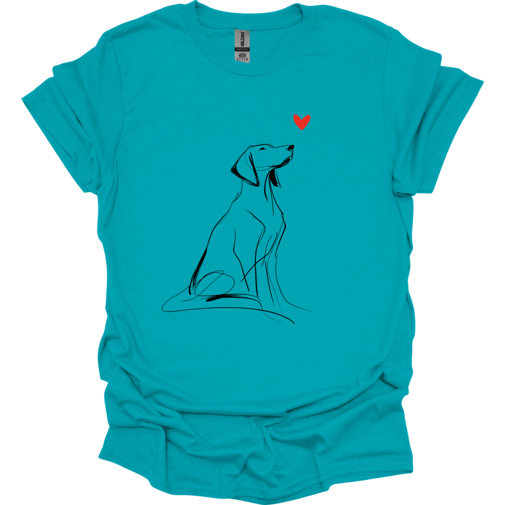 Vizsla - Sketch Dog T-Shirt - Tropical Blue
