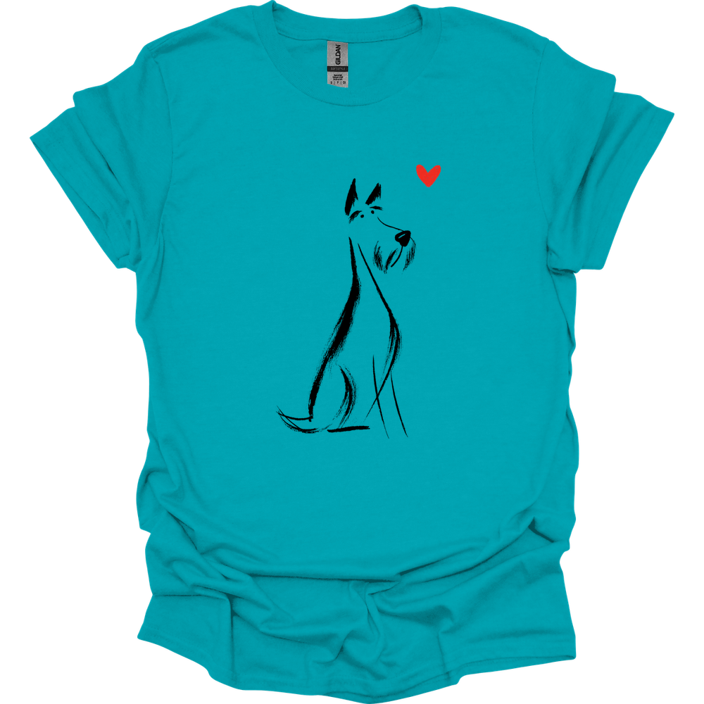 Kerry Blue Terrier - Sketch Dog T-Shirt - Tropical Blue