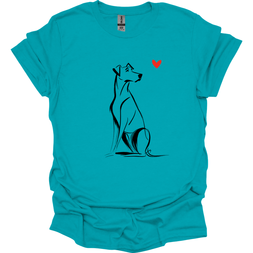 Rhodesian Ridgeback - Sketch Dog T-Shirt - Tropical Blue