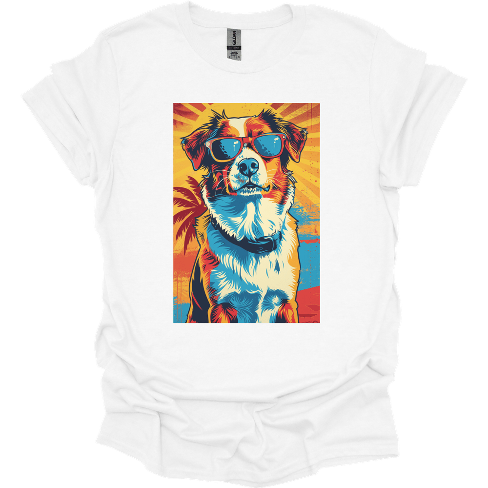 Miniature American Shepherd - Summer Dog T-Shirt - White