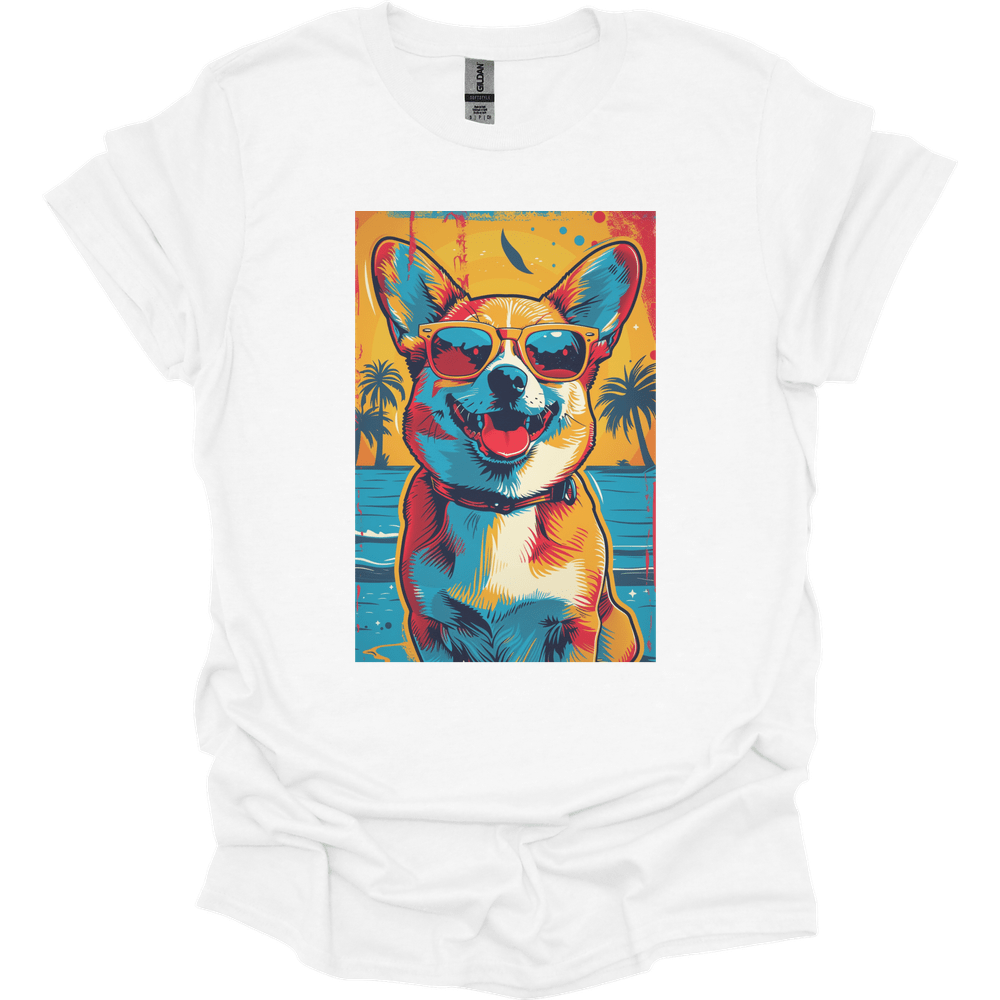 Pembroke Welsh Corgi - Summer Dog T-Shirt - White