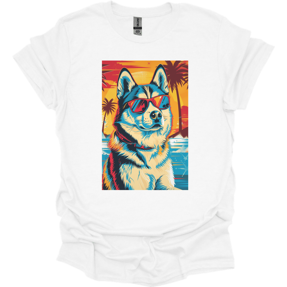 Siberian Husky - Summer Dog T-Shirt - White