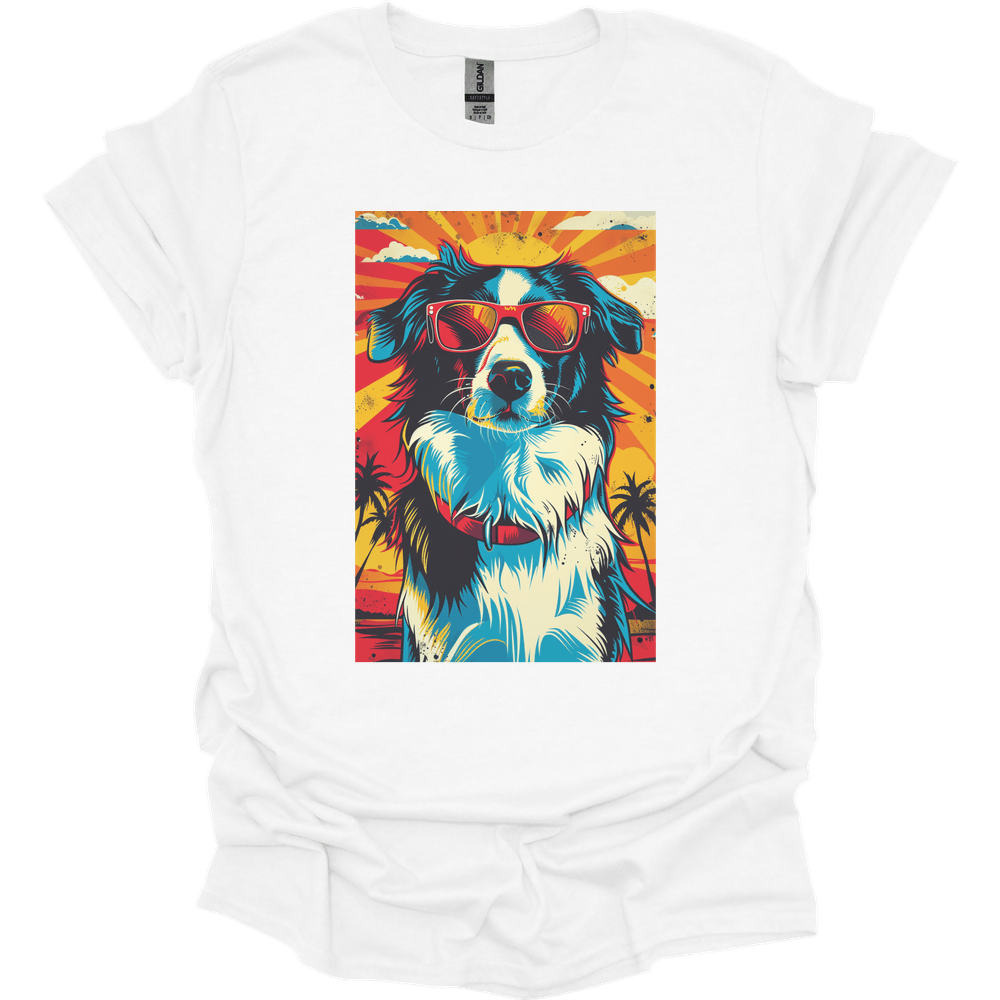 Border Collie - Summer Dog T-Shirt - White
