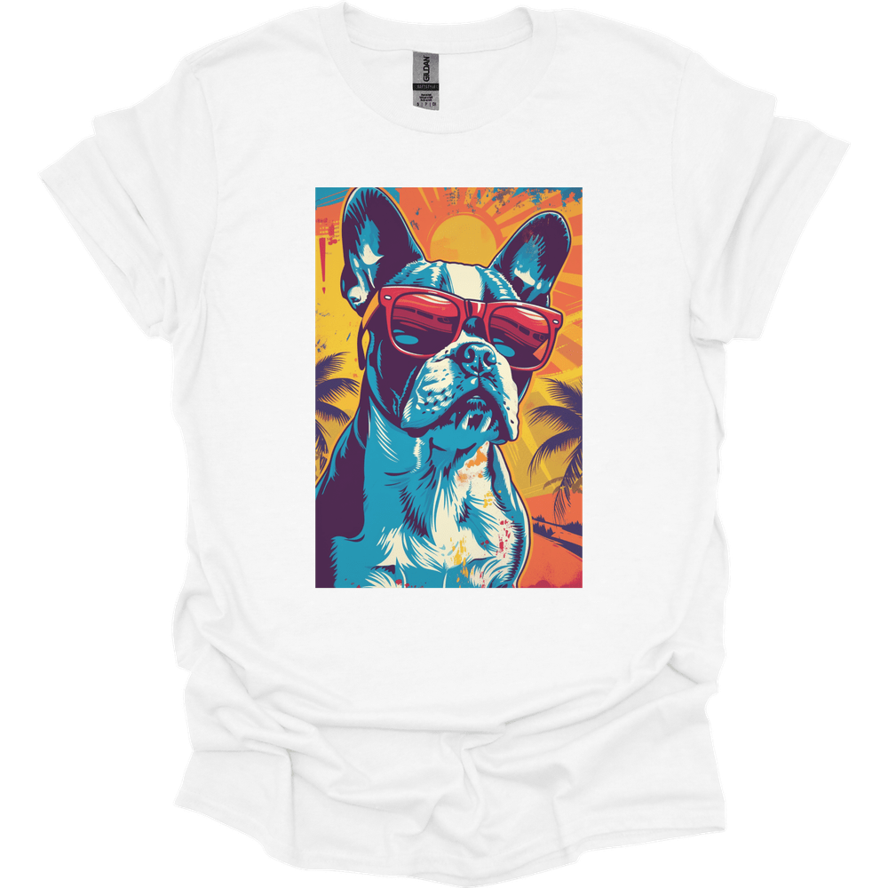 Boston Terrier - Summer Dog T-Shirt - White