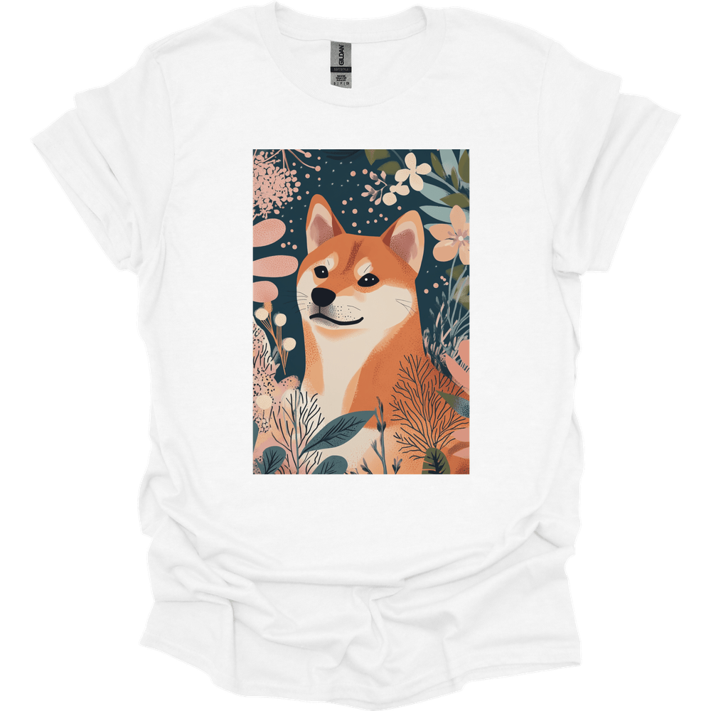 Shiba Inu - Boho Dog T-Shirt - White