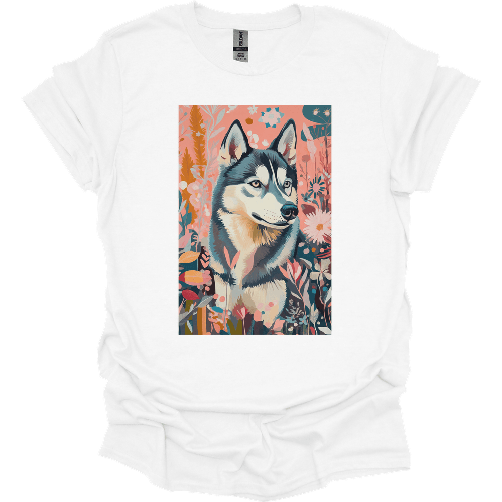 Siberian Husky - Boho Dog T-Shirt - White