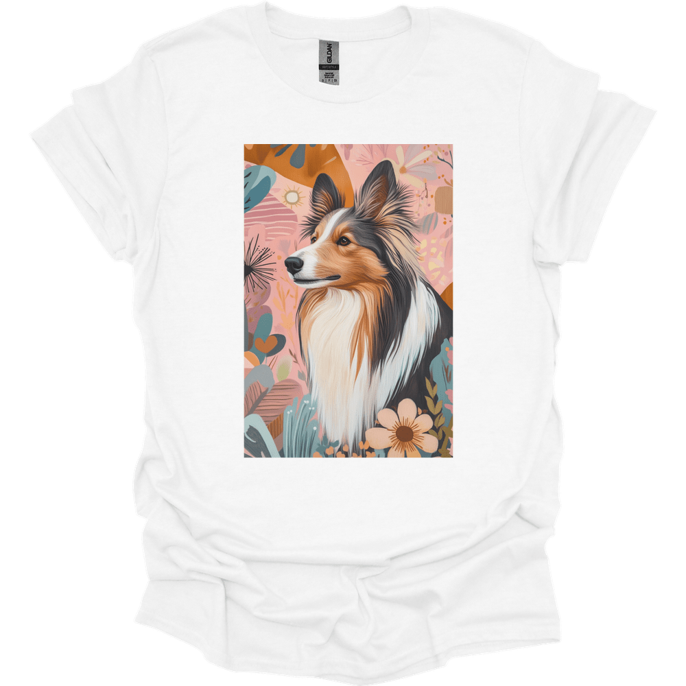Shetland Sheepdog - Boho Dog T-Shirt - White