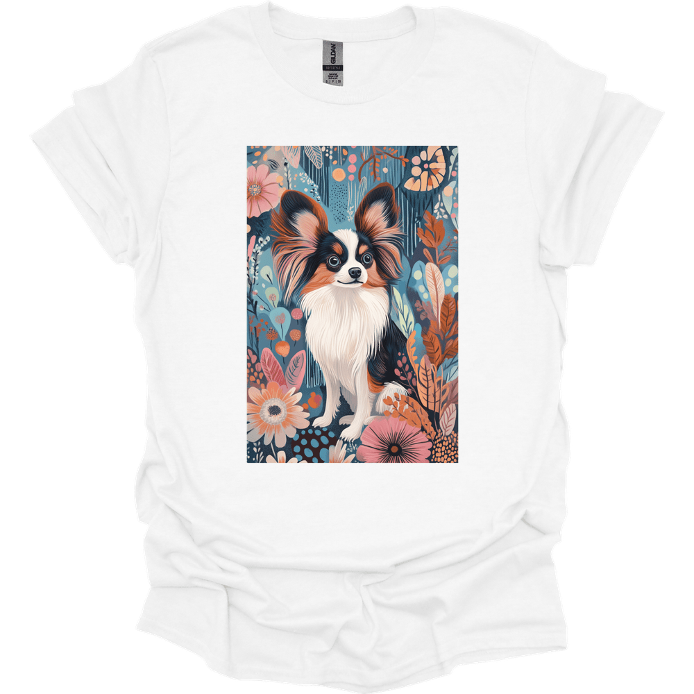 Papillon - Boho Dog T-Shirt - White