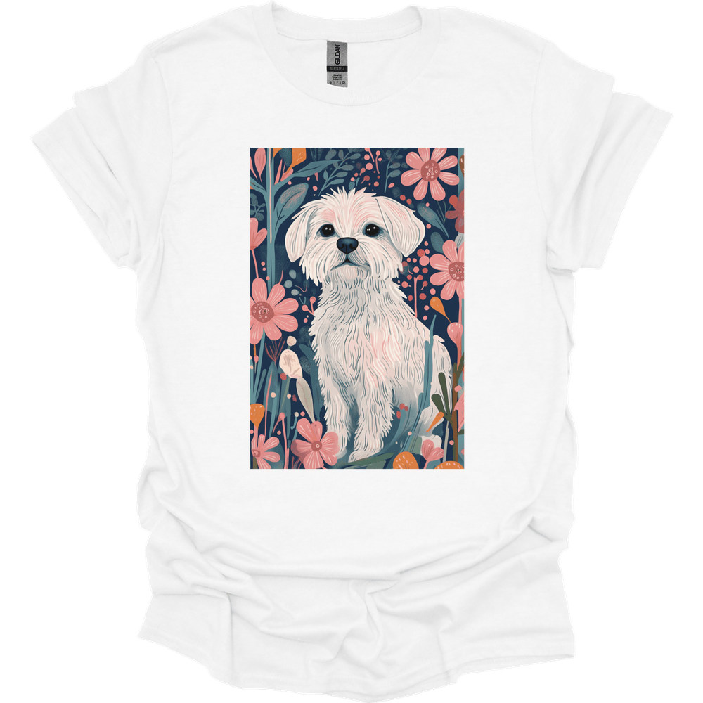 Maltese - Boho Dog T-Shirt - White