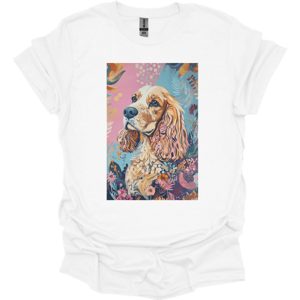 Cocker Spaniel - Boho Dog T-Shirt - White