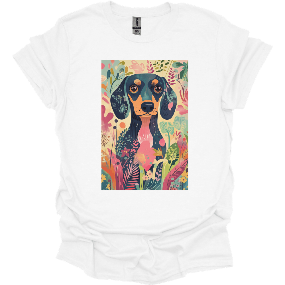 Dachshund - Boho Dog T-Shirt - White