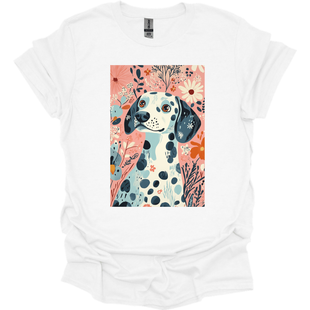 Dalmatian - Boho Dog T-Shirt - White