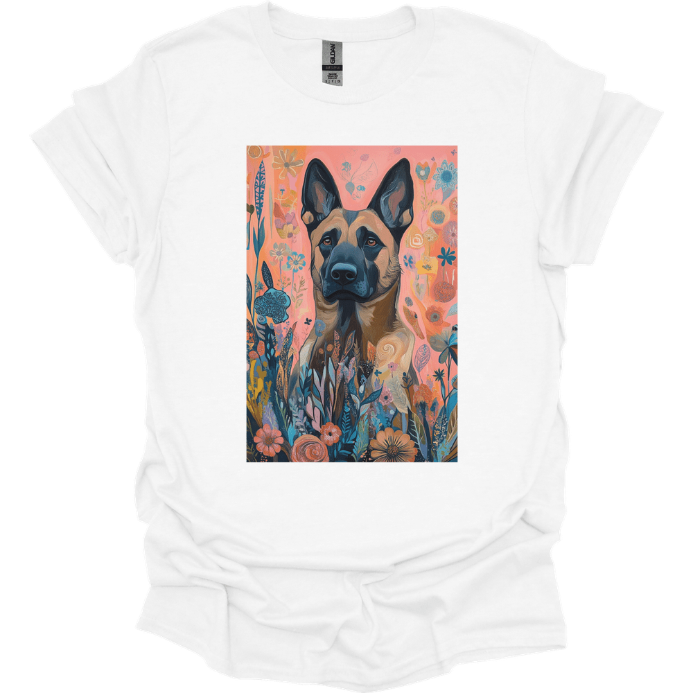 Dutch Shepherd - Boho Dog T-Shirt - White