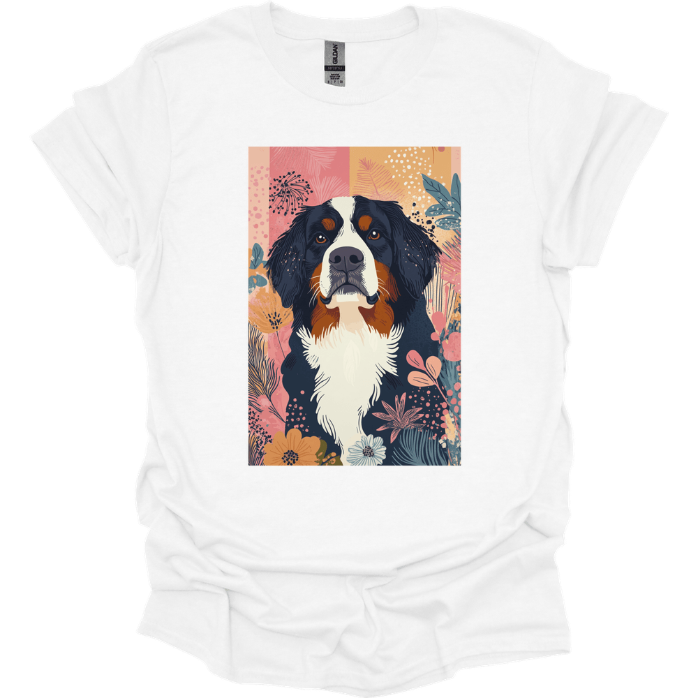 Bernese Mountain Dog - Boho Dog T-Shirt - White