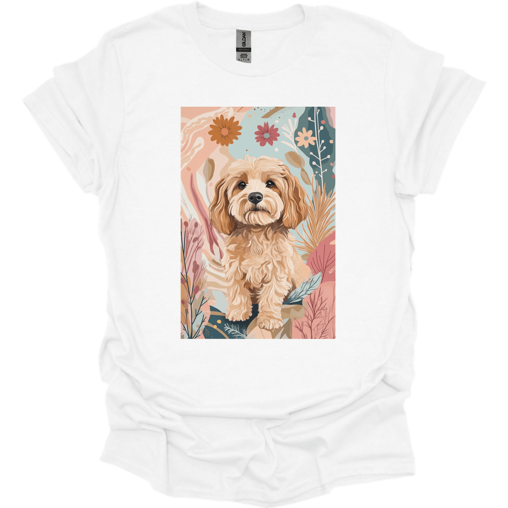 Cavapoo - Boho Dog T-Shirt - White