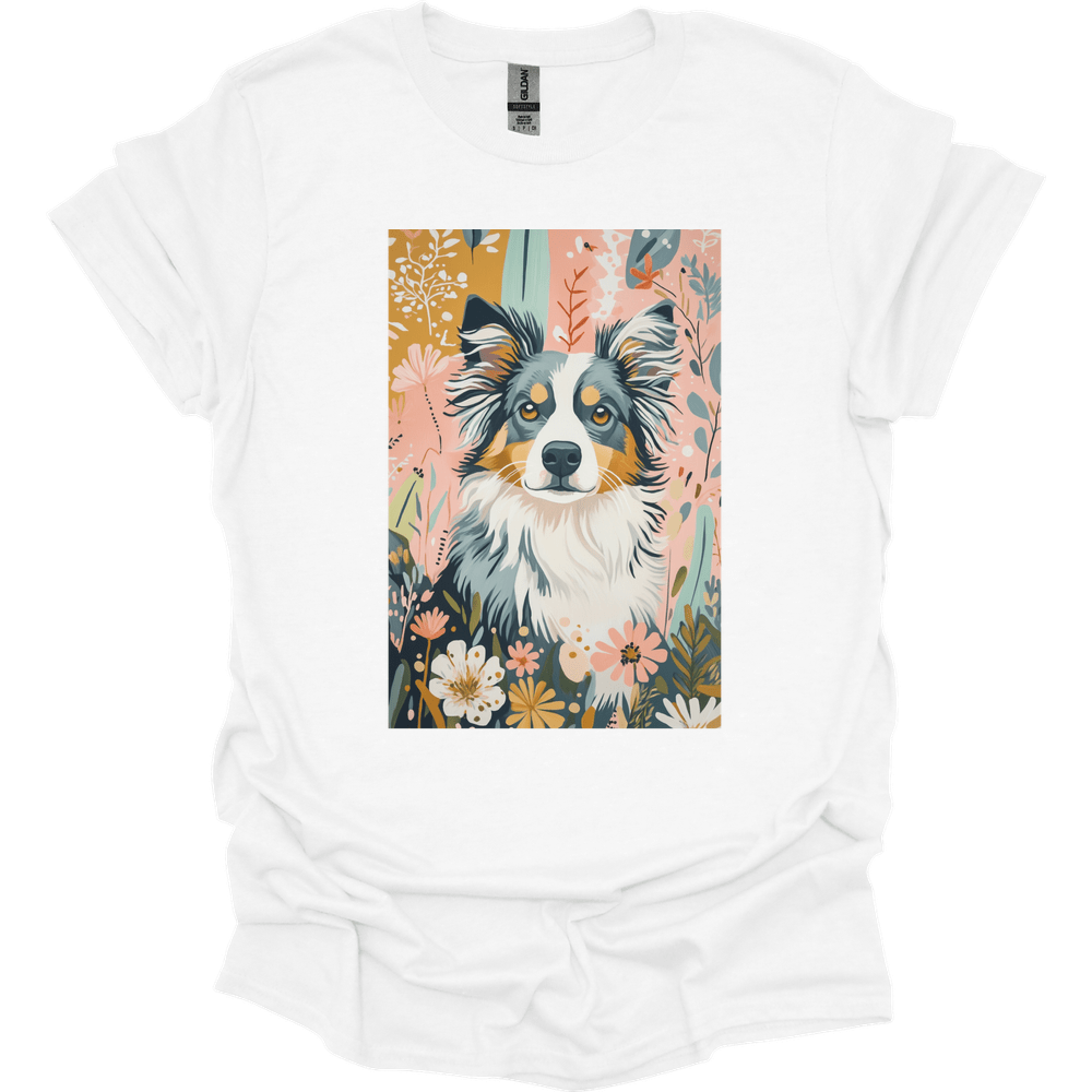 Australian Shepherd - Boho Dog T-Shirt - White