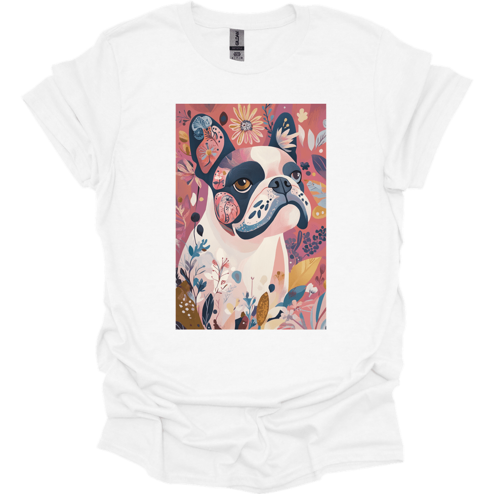 Bulldog - Boho Dog T-Shirt - White