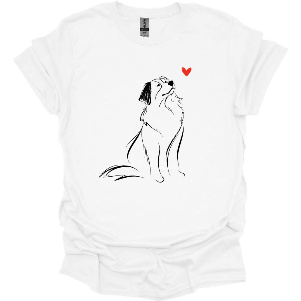 Bernese Mountain Dog - Sketch Dog T-Shirt - White