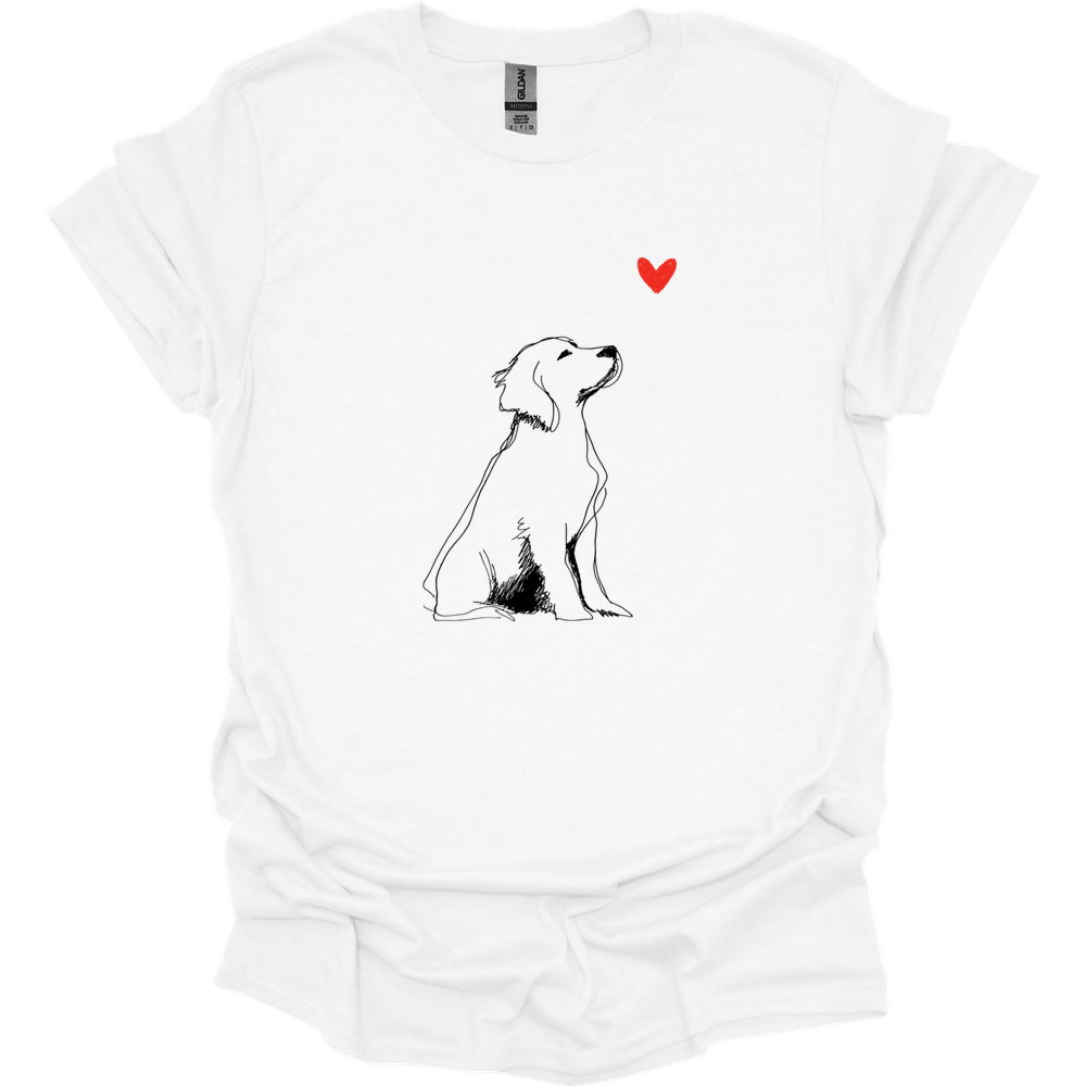Brittany - Sketch Dog T-Shirt - White