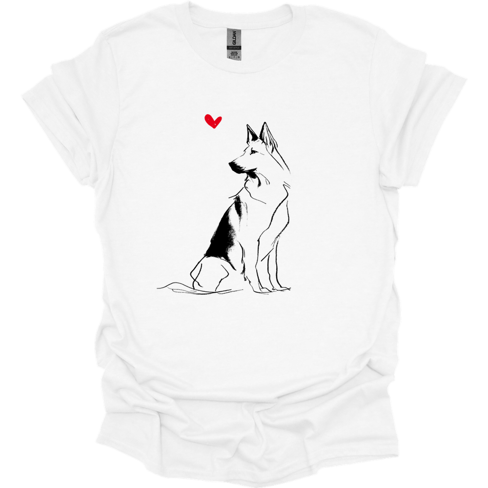 Dutch Shepherd - Sketch Dog T-Shirt - White