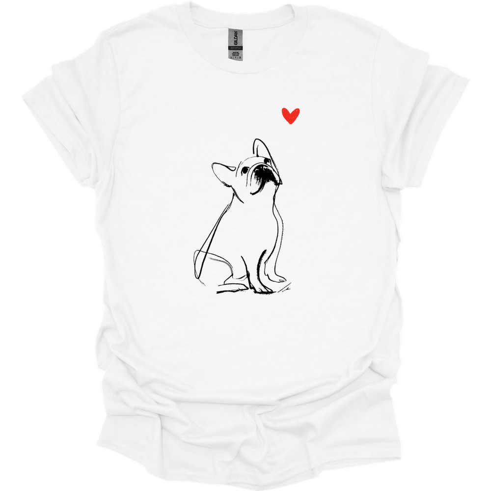 French Bulldog - Sketch Dog T-Shirt - White